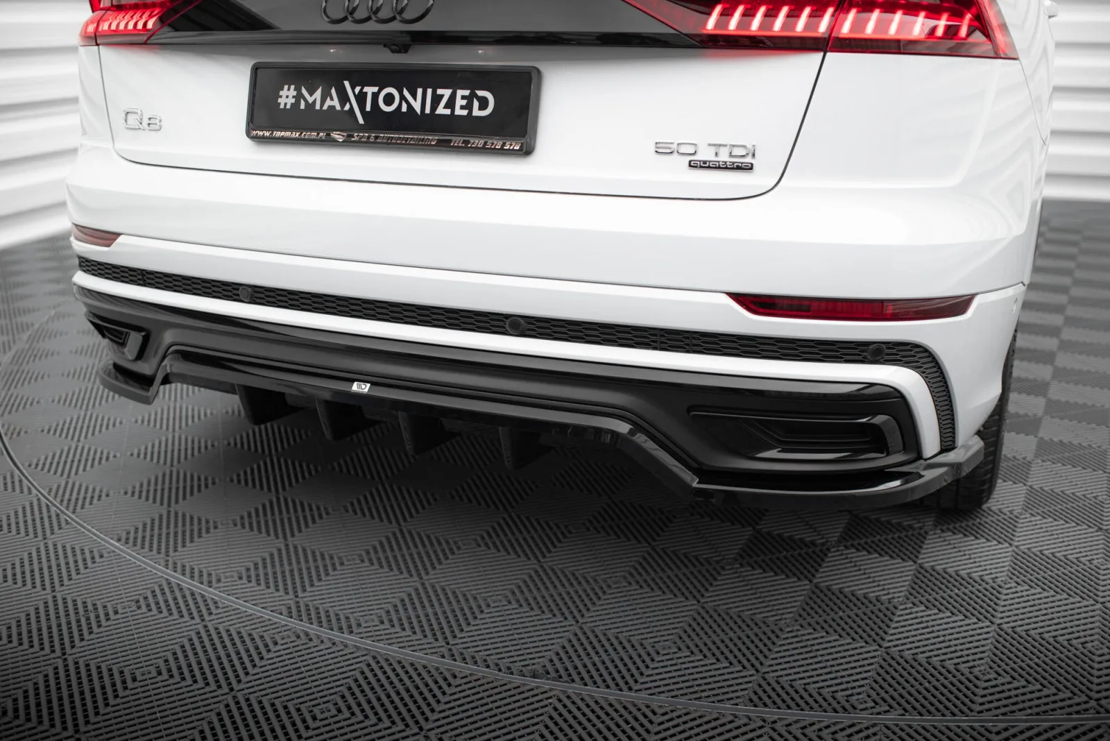 Rear Splitter (With Diffuser) compatible with Audi Q8 S-Line Mk1
