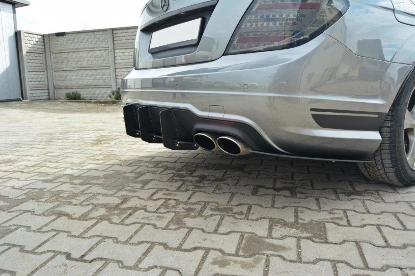 Rear Diffuser i Rear Side Splitters compatible with Mercedes-Benz C Sedan / Estate AMG-Line W204 / S204