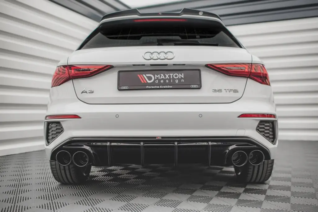Rear Valance + Exhaust Tips Imitation compatible with Audi A3 S-Line Sportback 8Y