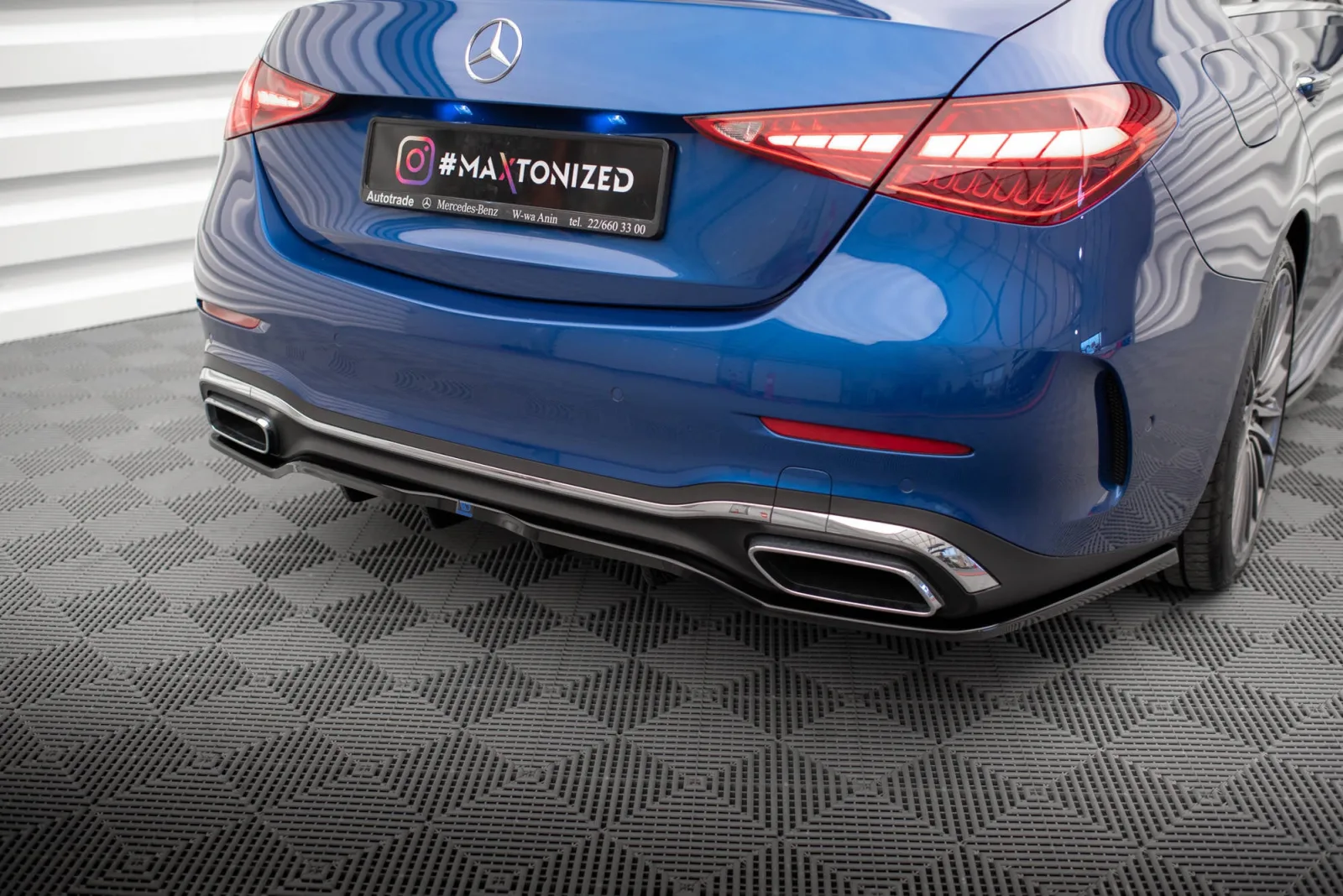 Rear Splitter (With Diffuser) compatible with Mercedes-Benz C AMG-Line W206