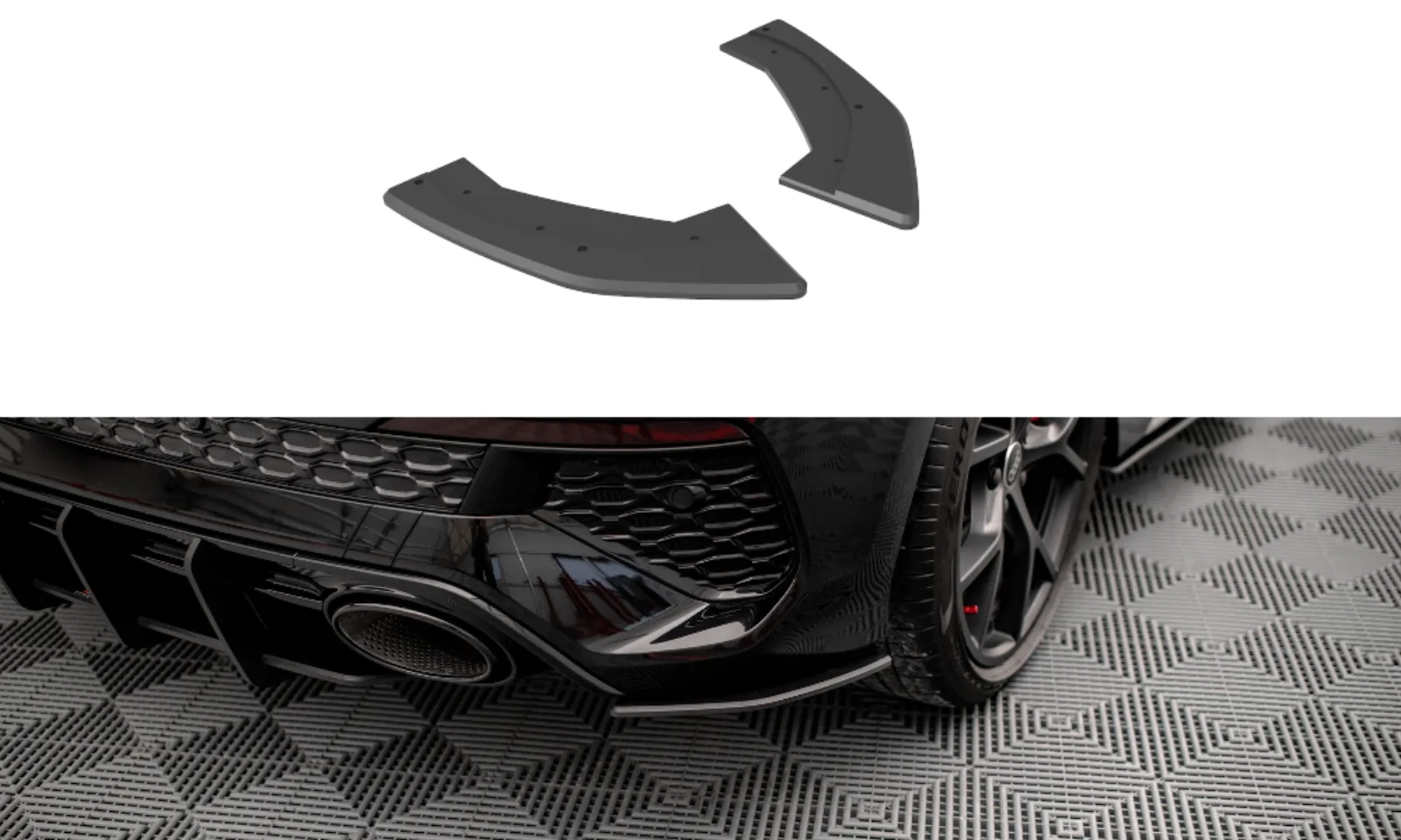 Rear Side Splitters Street Pro compatible with Audi RS3 Sportback 8Y