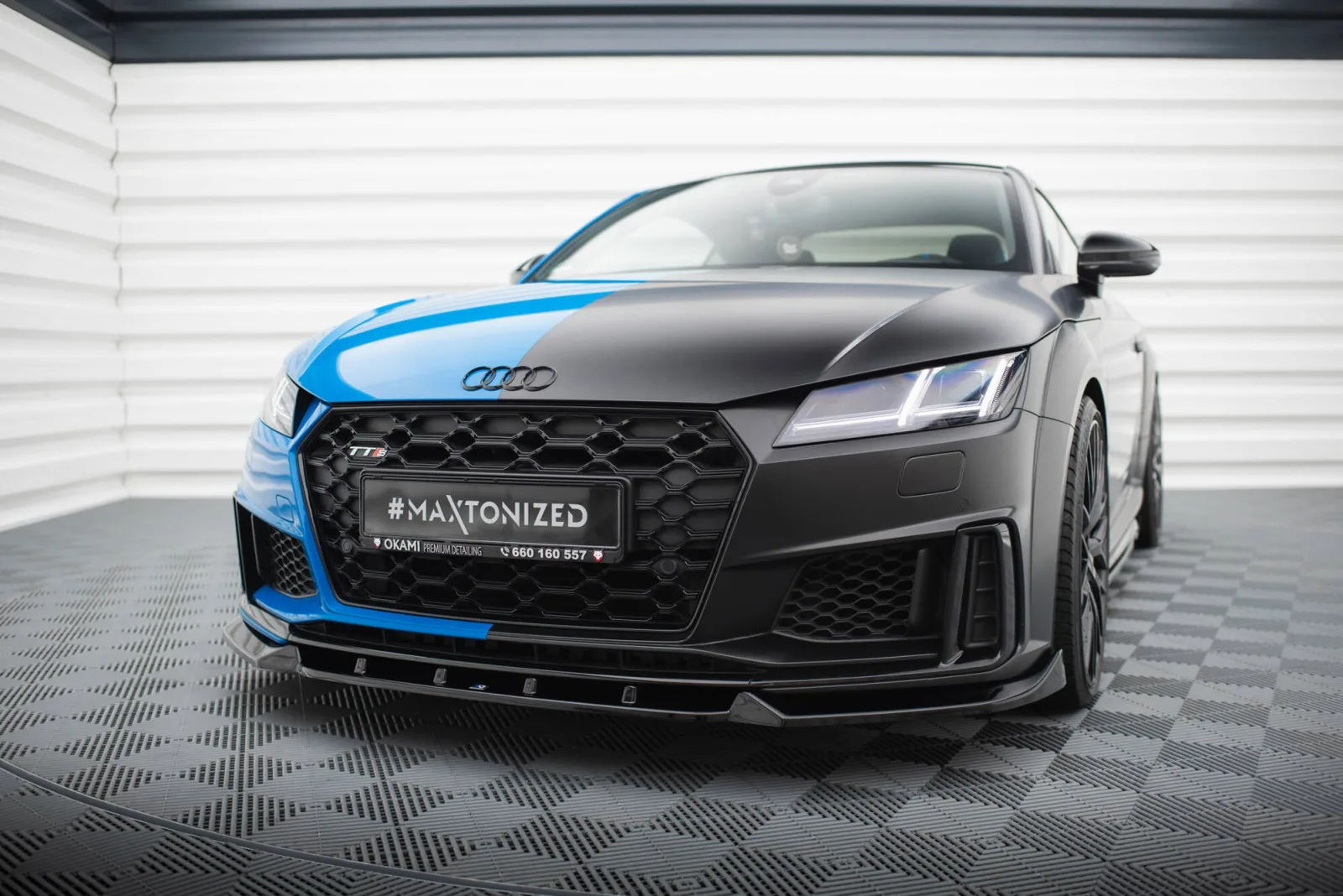 Front Splitter V.1 compatible with Audi TT S / TT S-Line 8S Facelift