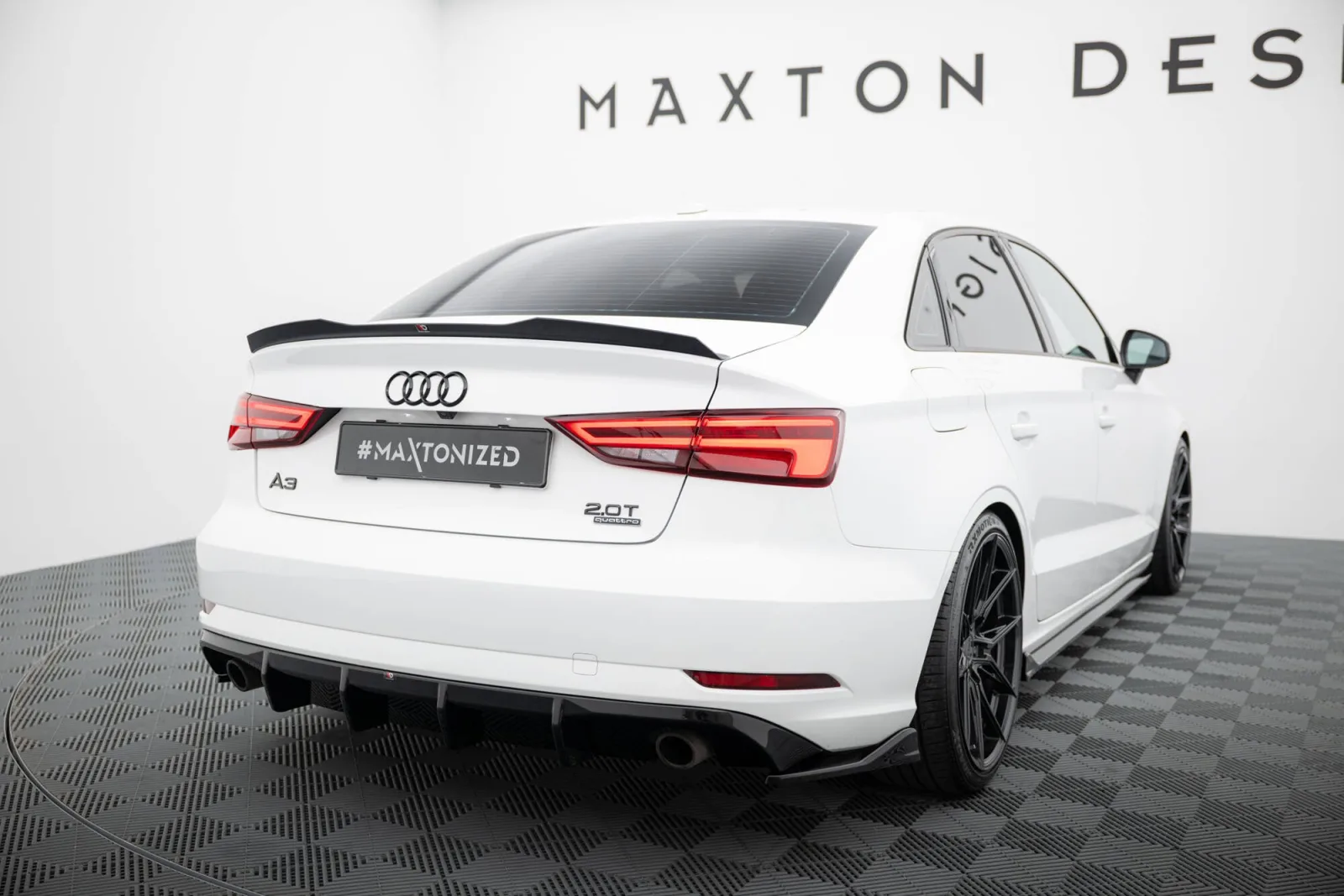 Rear Valance compatible with Audi A3 Sedan 8V Facelift (Version with single exhaust tips on both sides)