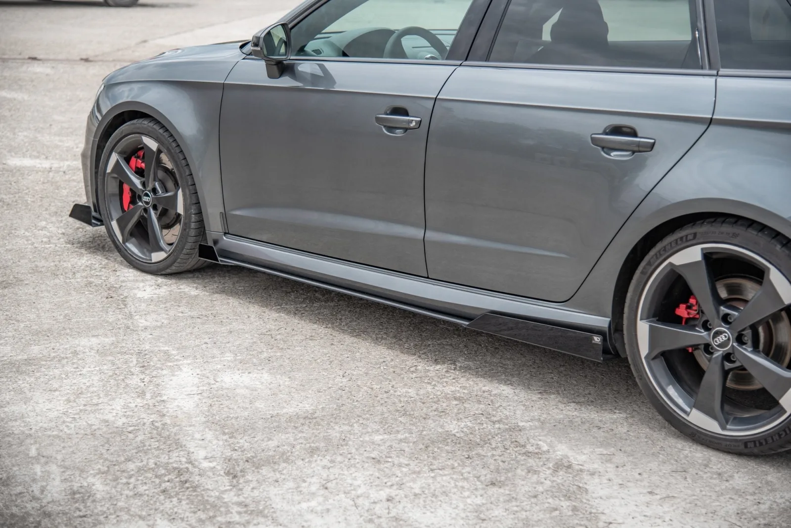 Side Skirts Diffusers Street Pro + Flaps compatible with Audi RS3 8V Sportback