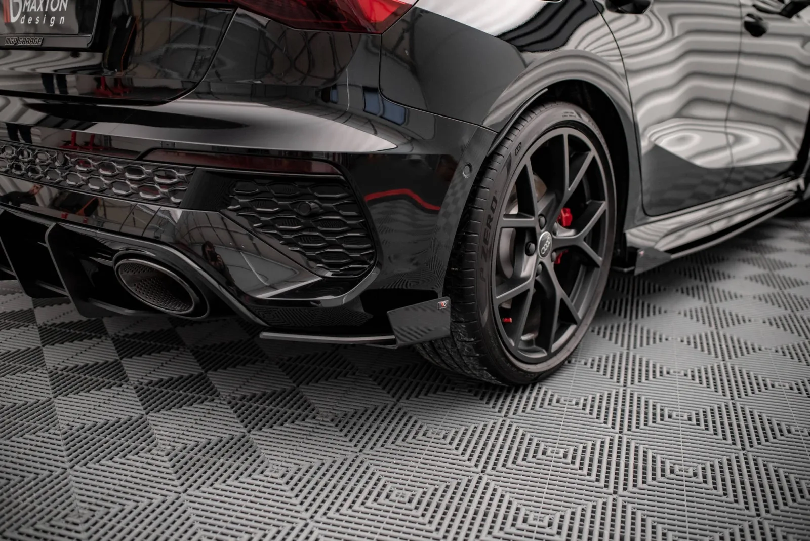 Rear Side Splitters Street Pro + Flaps compatible with Audi RS3 Sportback 8Y