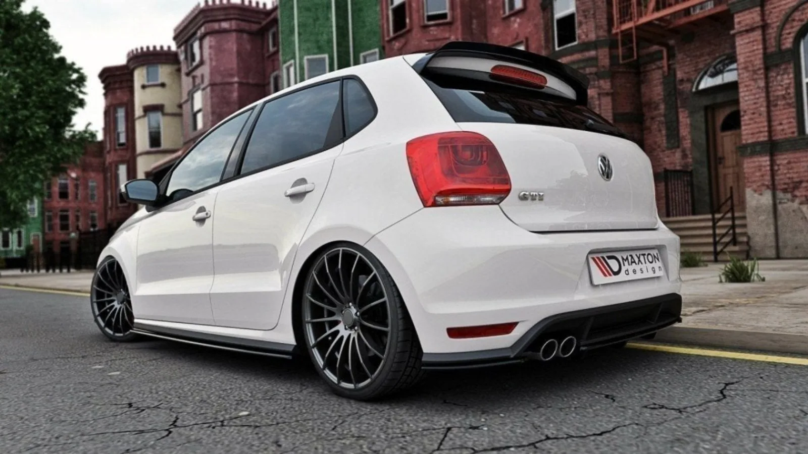 Rear Splitter (With Diffuser) compatible with Volkswagen Polo GTI Mk5 Facelift