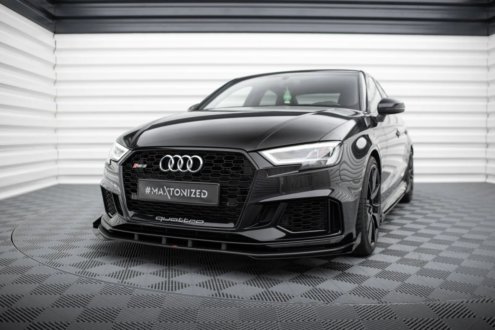 Front Splitter Street Pro V.1 + Flaps compatible with Audi RS3 Sedan 8V Facelift