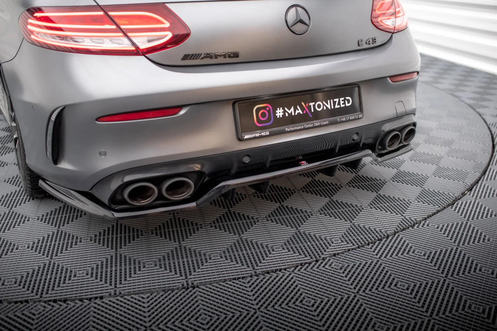 Rear Splitter (With Diffuser) compatible with Mercedes-AMG C43 Coupe / Cabrio C205 Facelift / A205 Facelift