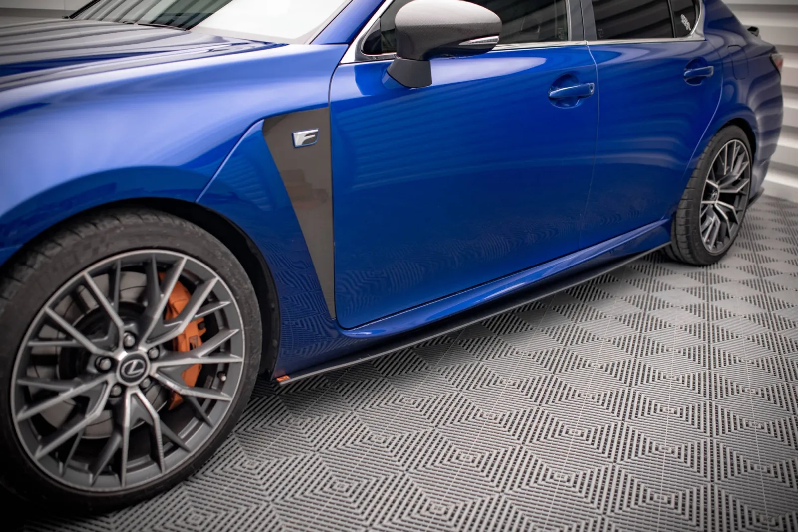 Side Skirts Diffusers Street Pro compatible with Lexus GS F Mk4 Facelift