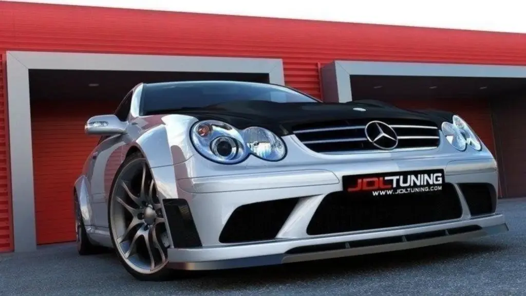 Front Splitter compatible with Mercedes CLK W209 (for Bumper Me-clk-209-black-f1)