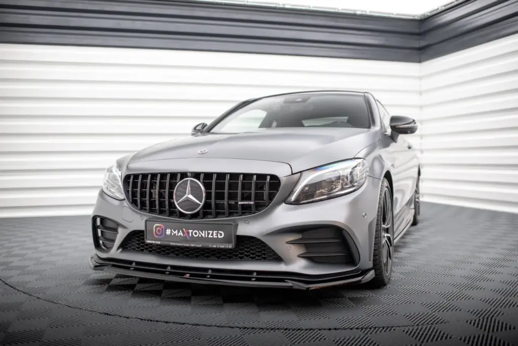 Front Splitter V.2 compatible with Mercedes-AMG C43 Coupe / Cabrio / Sedan / Estate C205 / A205 / W205 / S205 Facelift