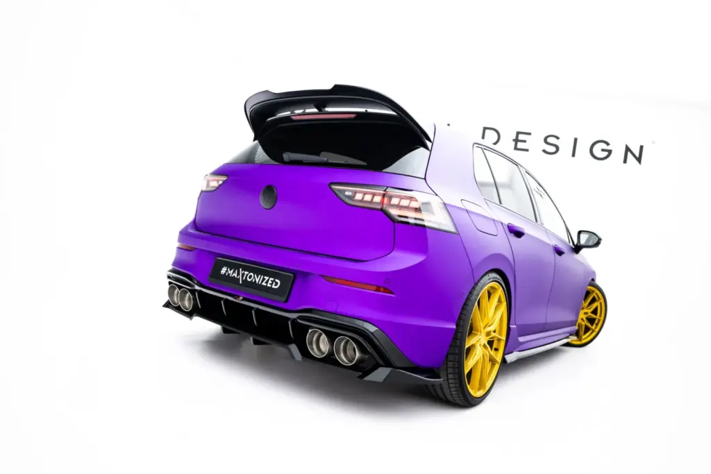 Rear Splitter (With Diffuser) V.2 compatible with Volkswagen Golf R Hatchback Mk8 / Mk8 Facelift
