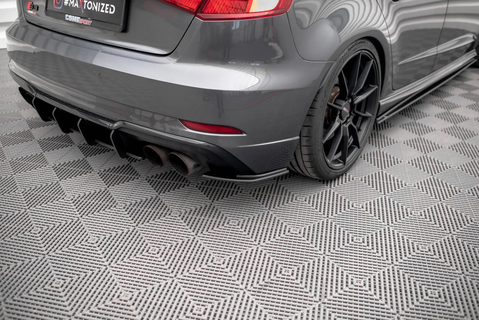 Rear Side Splitters Street Pro compatible with Audi S3 Sportback 8V Facelift