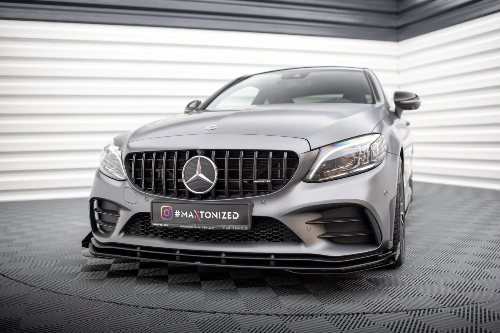 Front Splitter Street Pro + Flaps compatible with Mercedes-AMG C43 Coupe / Cabrio C205 Facelift / A205 Facelift