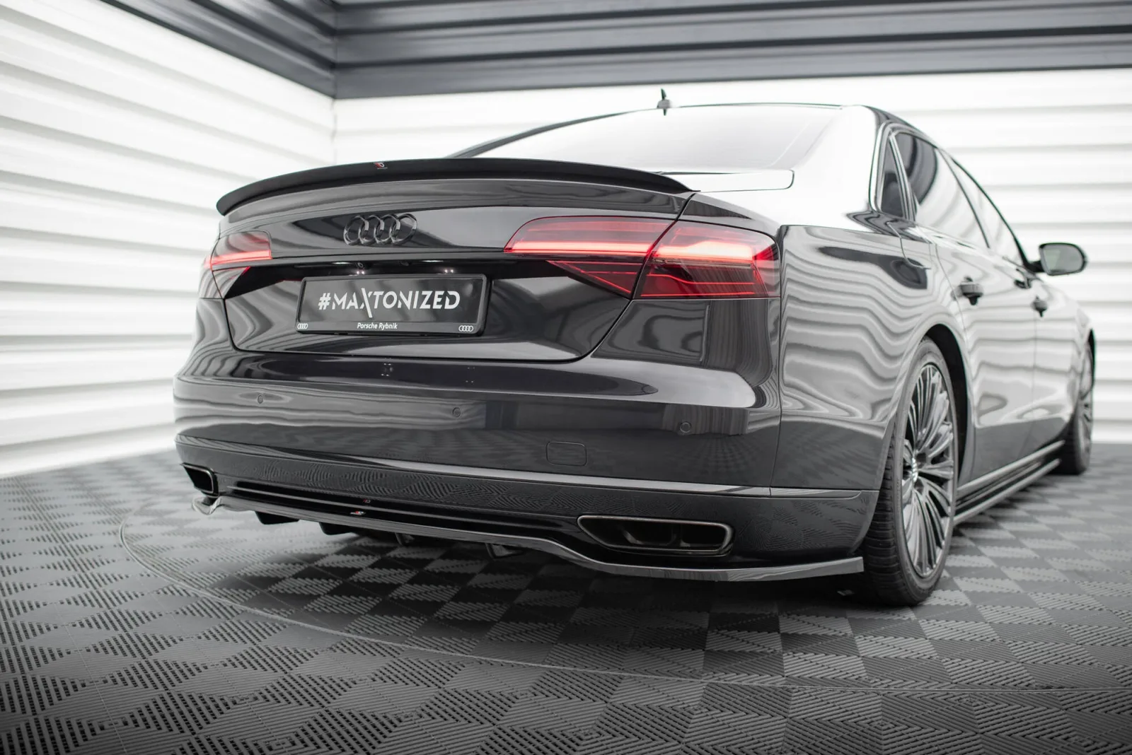 Rear Splitter (With Diffuser) compatible with Audi A8 D4 Facelift