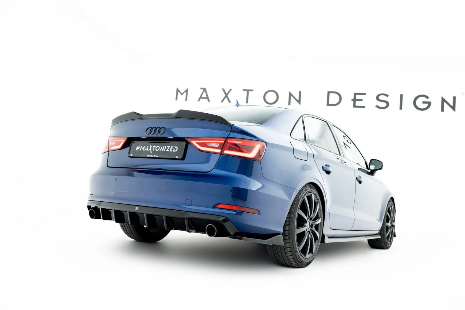 Rear Valance compatible with Audi A3 Sedan 8V (Version with single exhaust tips on both sides)