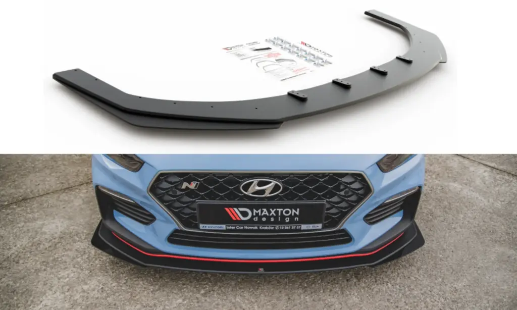 Front Splitter Street Pro + Flaps compatible with Hyundai I30 N Mk3 Hatchback / Fastback
