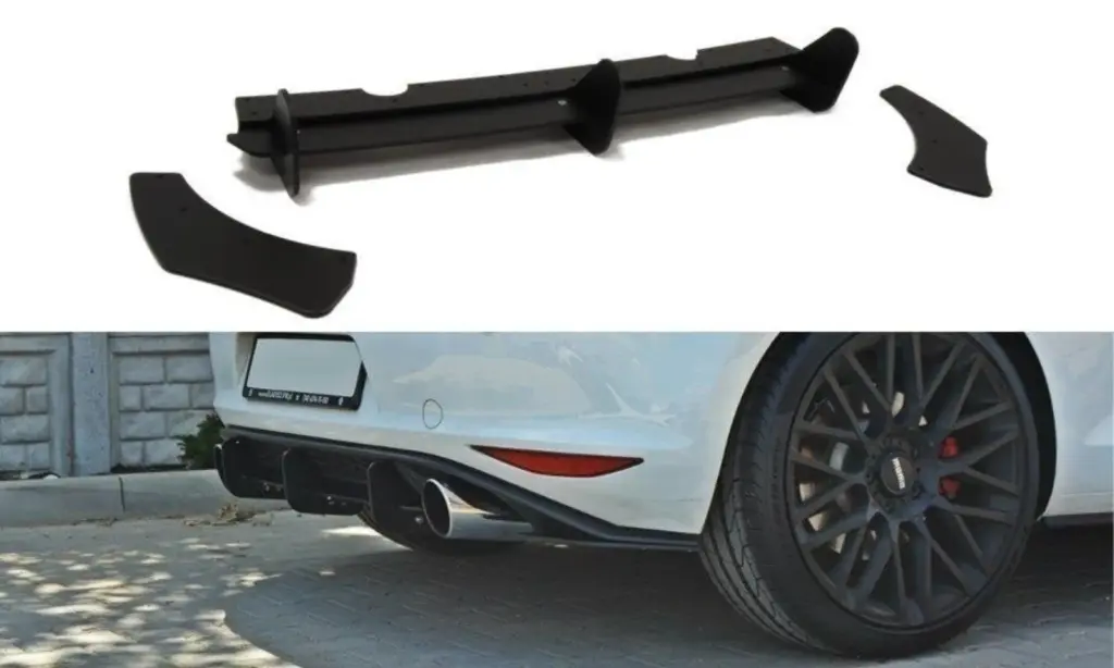 Rear Diffuser i Rear Side Splitters compatible with VW Golf 7 GTI