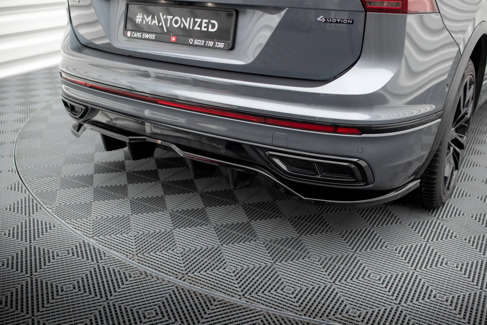 Rear Splitter (With Diffuser) compatible with Volkswagen Tiguan Allspace R-Line Mk2 Facelift