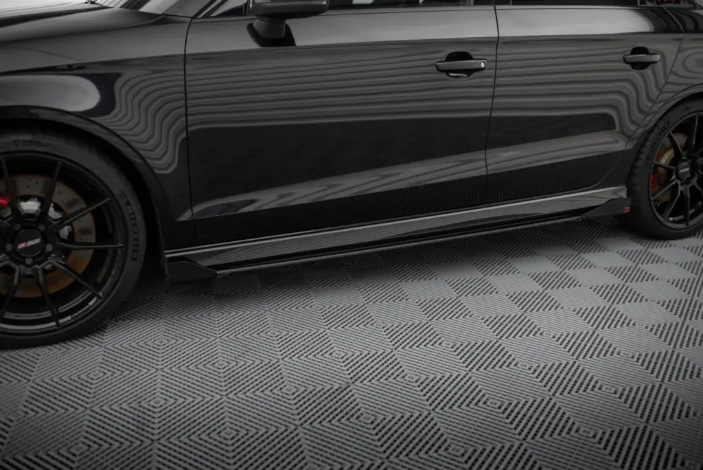 Side Skirts Diffusers Street Pro V.1 + Flaps compatible with Audi RS3 Sedan 8V Facelift